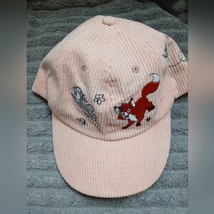 Disney Parks Corduroy Adjustable Cap Hat with Disney "CRITTERS" One Size Peach